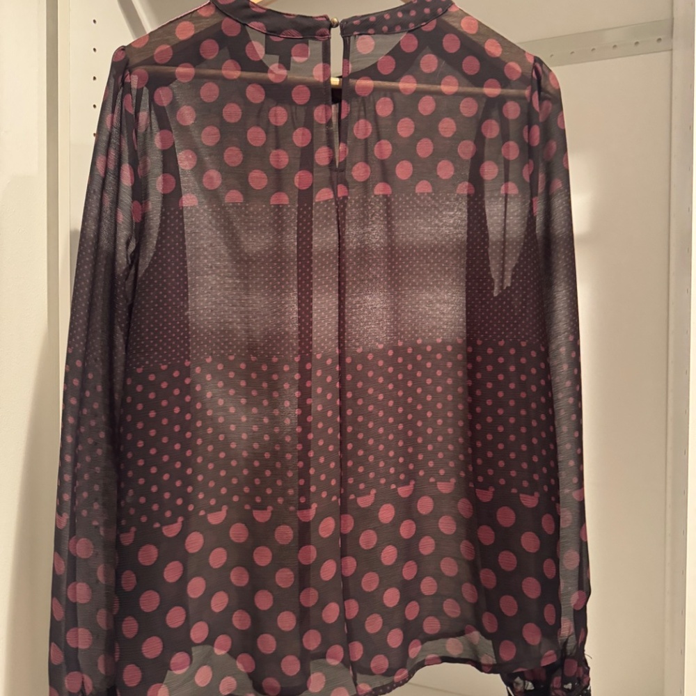 Burgundy & Black Sheer Top